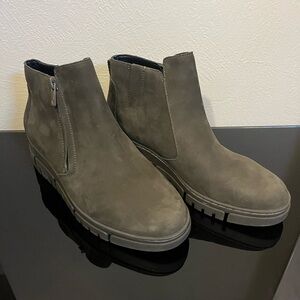 Vionic Leather Ankle Boots - Dark Khaki